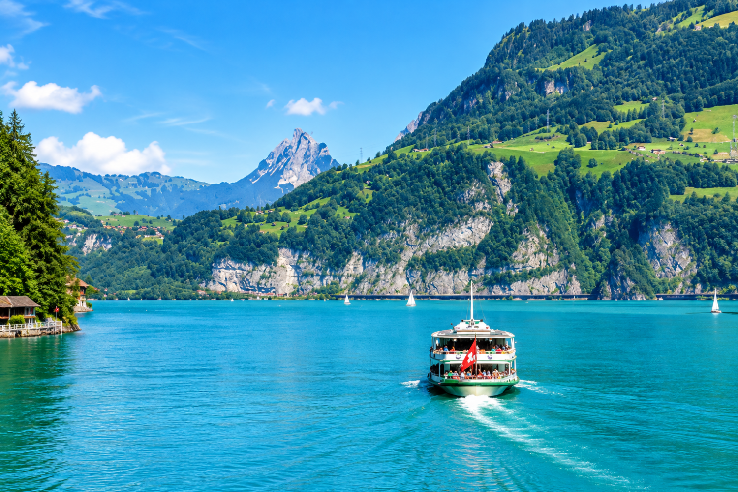 Lake Lucerne cruise surrounded by the Swiss Alps