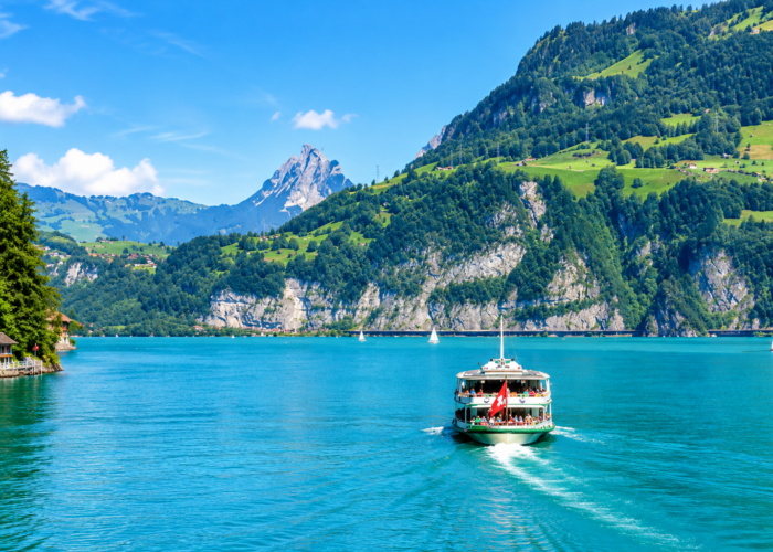 Scenic Lake Lucerne cruise surrounded by the Swiss Alps